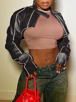 Gorgeousladie Cropped Faux-Leather Jacket