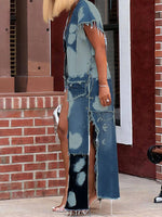 Gorgeousladie Distressed Denim Duster