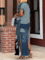 Gorgeousladie Distressed Denim Duster
