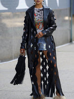 Gorgeousladie Faux-Leather Cutout Trench