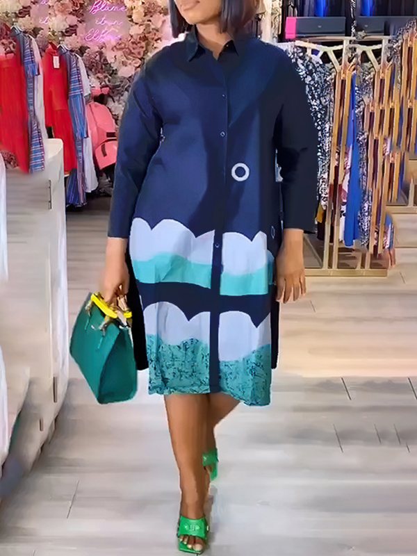 Printed Shirt Dress
