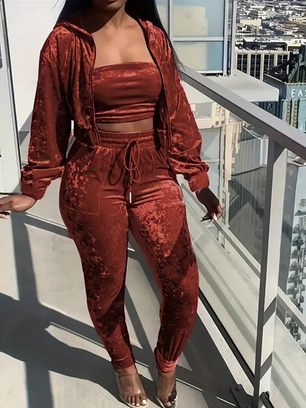 Solid Velvet 3PC Set