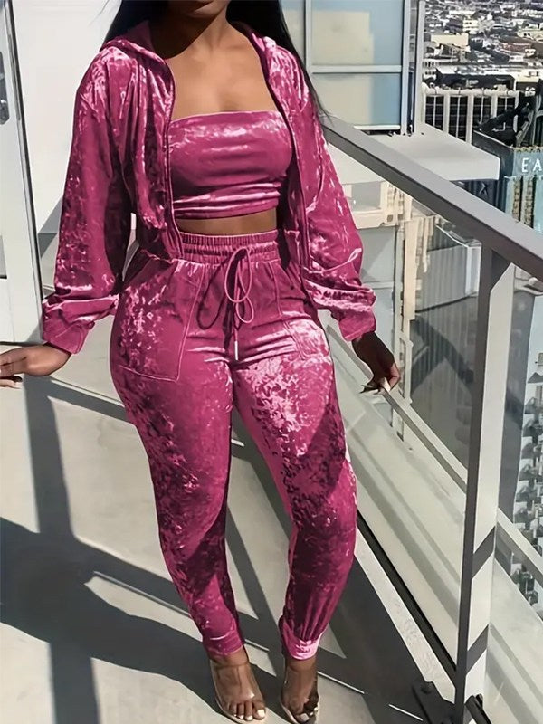 Solid Velvet 3PC Set