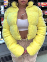 Fuzzy Puffer Coat