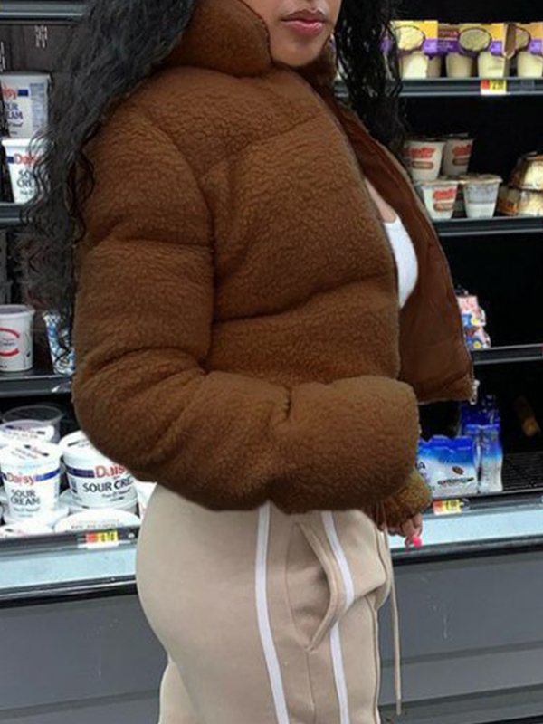 Fuzzy Puffer Coat