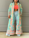 Gorgeousladie Printed Open-Front Duster