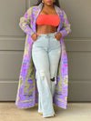 Gorgeousladie Printed Open-Front Duster
