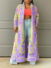 Gorgeousladie Printed Open-Front Duster