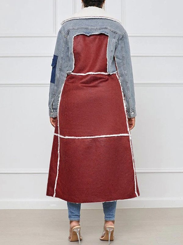 Gorgeousladie Denim Combo Shearling Coat