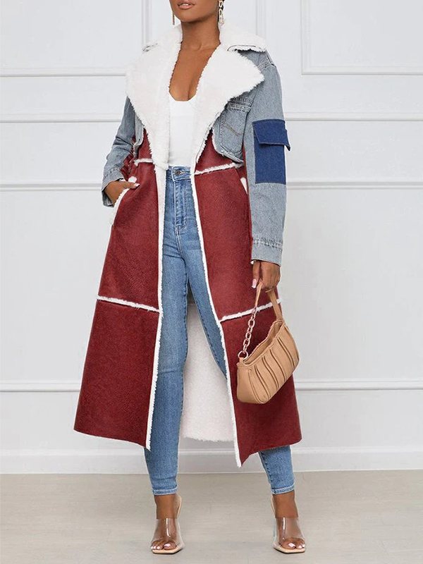 Gorgeousladie Denim Combo Shearling Coat