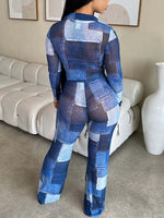 Colorblock Shirt & Pants Set