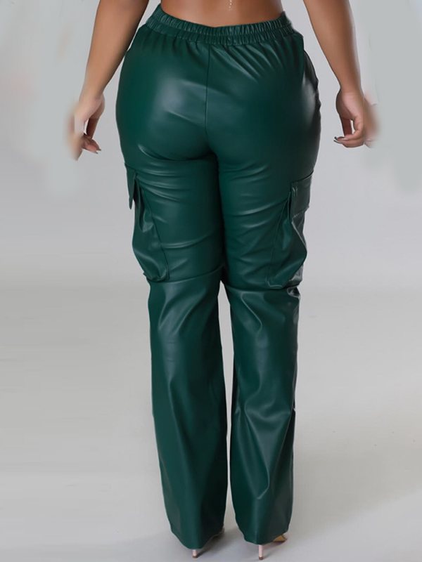 Gorgeousladie Faux Leather Cargo Pants