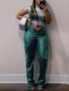 Gorgeousladie Faux Leather Cargo Pants