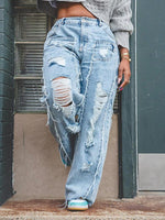 Distressed Straight Jeans