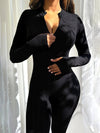 Zip-Front Ribbed Jumpsuit