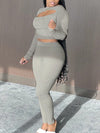 Ribbed Cutout Top & Pants Set
