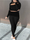 Ribbed Cutout Top & Pants Set