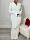 Feather Combo Ribbed Dress