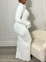 Feather Combo Ribbed Dress