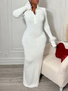 Feather Combo Ribbed Dress