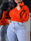 Solid Zip-Front Sweater