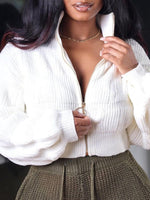 Solid Zip-Front Sweater