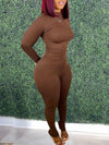 Gorgeousladie Solid Ribbed 2PC Set