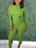 Gorgeousladie Solid Ribbed 2PC Set