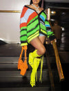 Colorblock Button-Front Cardigan
