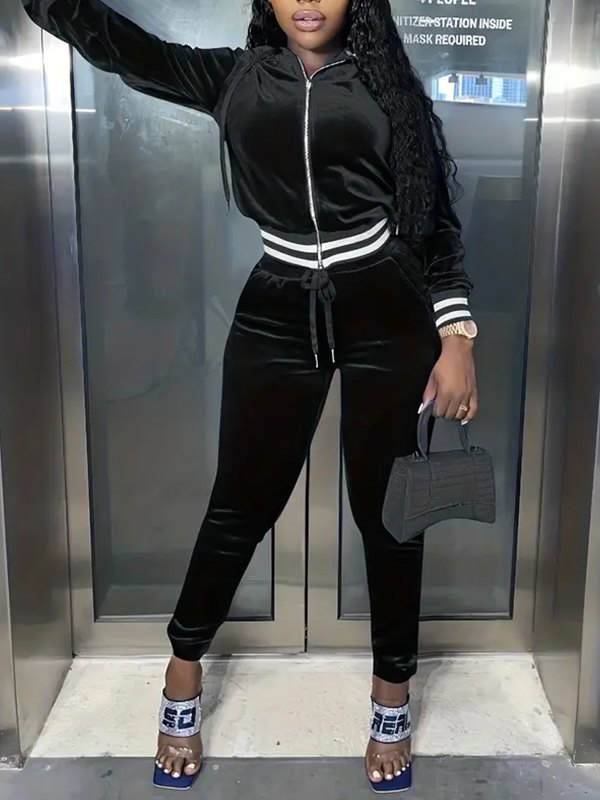 Velvet Hoodie & Pants Set