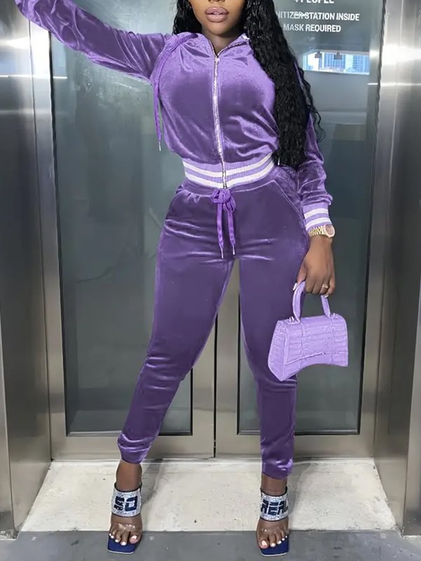 Velvet Hoodie & Pants Set