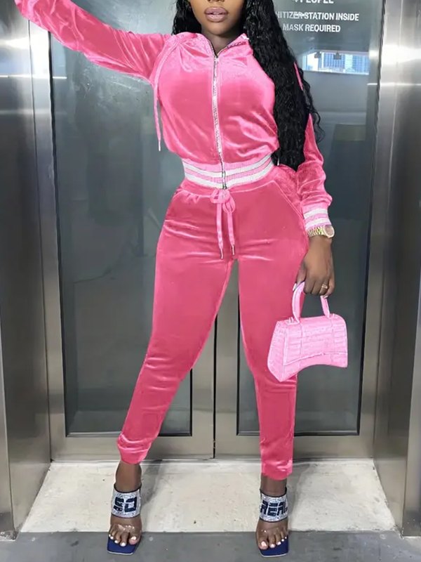 Velvet Hoodie & Pants Set