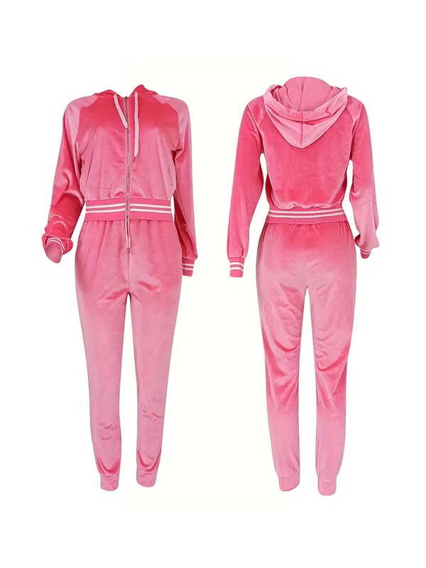 Velvet Hoodie & Pants Set