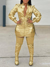 Metallic V-Neck Ruched Dress