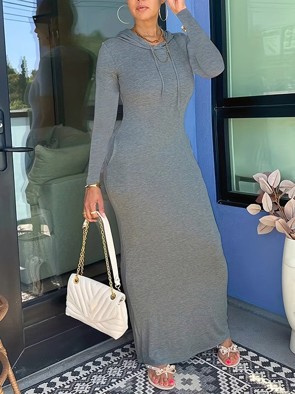 Solid Hoodie Dress