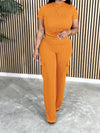 Gorgeousladie Solid Tee & Cargo Pants Set