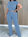 Gorgeousladie Solid Tee & Cargo Pants Set