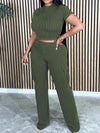 Gorgeousladie Solid Tee & Cargo Pants Set