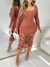Gorgeousladie Solid Cutout Bodycon Dress