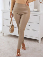 Gorgeousladie Faux-Leather High-Waist Pants