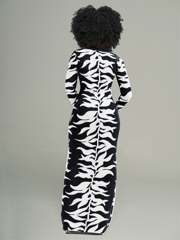Gorgeousladie Printed Button-Front Dress