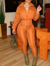 Gorgeousladie Puffer Coat Combo Jumpsuit