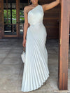 Gorgeousladie One-Shoulder Pleated Dress