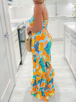 Gorgeousladie Printed Strapless Maxi Dress