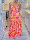 Gorgeousladie Printed Strapless Maxi Dress