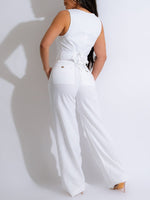 Gorgeousladie Button-Front Vest & Pants Set