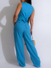 Gorgeousladie Button-Front Vest & Pants Set