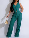 Gorgeousladie Button-Front Vest & Pants Set