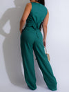 Gorgeousladie Button-Front Vest & Pants Set