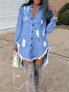 Gorgeousladie Destroyed Button-Down Denim Shirt Dress